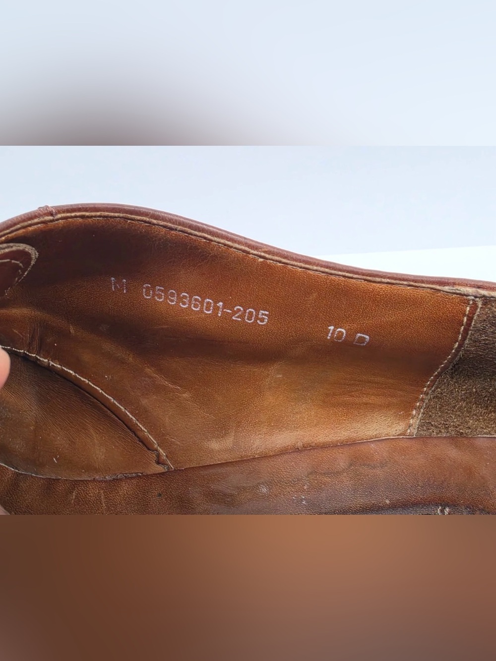 Vtg Polo Ralph Lauren Country Men Leather Derby Shoes Brown Lug Sole 10D - Picture 10 of 12